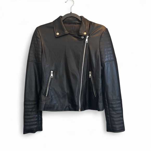 7 For All Mankind Moto Jacket Black Size S - Picture 1 of 10